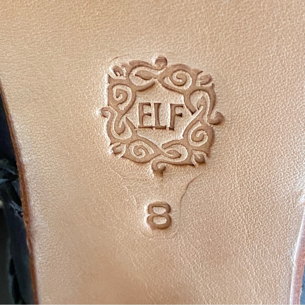 NEW Elf Handmade Braided Leather Black Heels Sz 8 MSRP $170 Goth Vamp Victorian - Picture 6 of 8